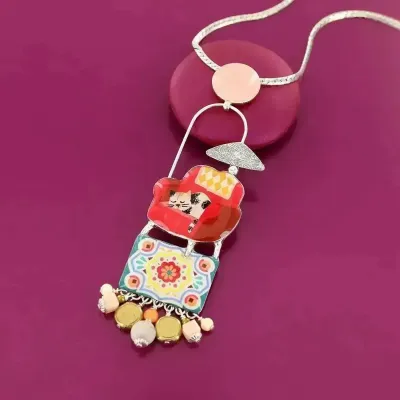 Jewelry - CHANAPE NECKLACE, SILVER AND RED - ILARIA.I