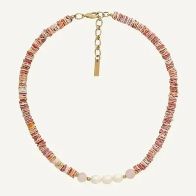 Jewelry - 3 pearls short necklace - Spiaggia Rosa - ILARIA.I