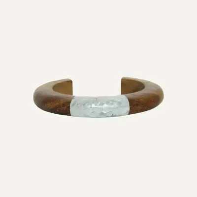Jewelry - Wood & shell rigid bracelet - Okawa - ILARIA.I