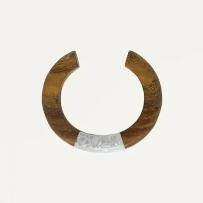 Jewelry - Wood & shell rigid bracelet - Okawa - ILARIA.I