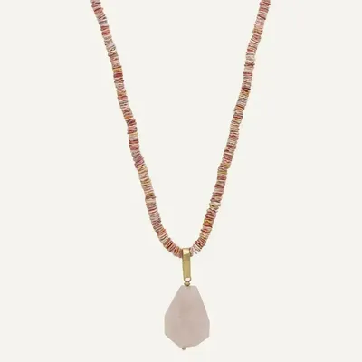 Bijoux - Collier long pendentif quartz rose - Spiaggia Rosa - ILARIA.I