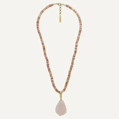 Bijoux - Collier long pendentif quartz rose - Spiaggia Rosa - ILARIA.I