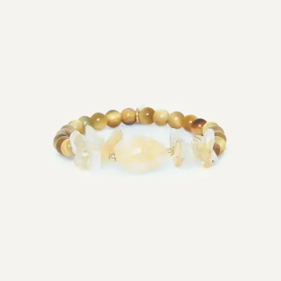 Bijoux - Bracelet extensible citrine et caurie - Alegria Beach - ILARIA.I