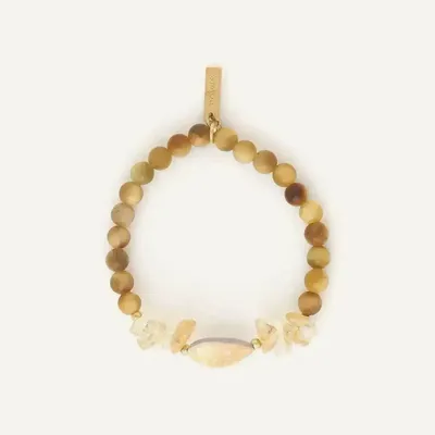 Bijoux - Bracelet extensible citrine et caurie - Alegria Beach - ILARIA.I
