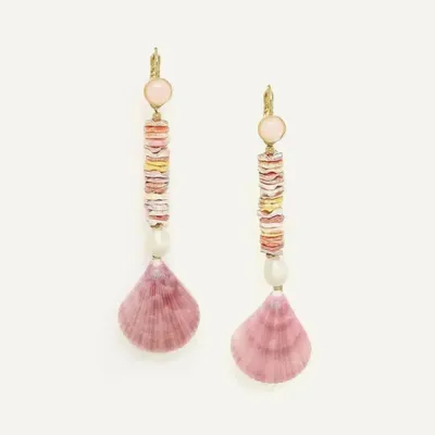 Bijoux - Boucles d'oreilles dormeuses longues - Spiaggia Rosa - ILARIA.I