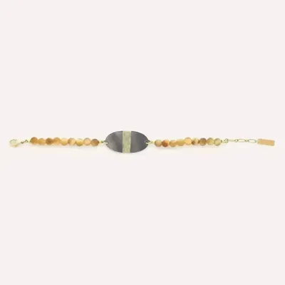 Bijoux - Bracelet ajustable médaillon nacre noire - Alegria Beach - ILARIA.I