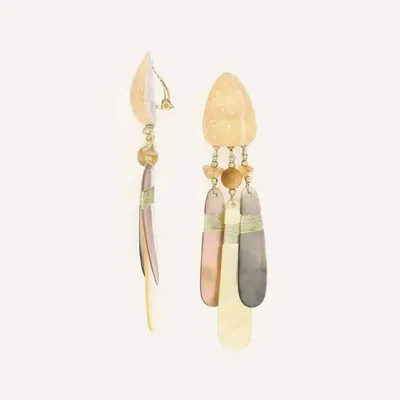 Bijoux - Boucles d'oreilles clips 3 pampilles nacre - Alegria Beach - ILARIA.I