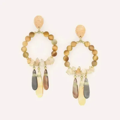 Bijoux - Boucles d'oreilles poussoir gitanes 3 pampilles - Alegria Beach - ILARIA.I