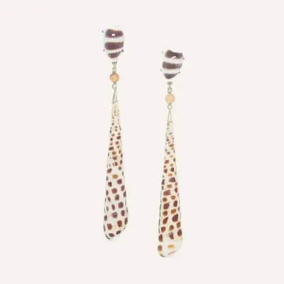 Bijoux - Boucles d'oreilles poussoir pendant TEREBRA AREOLATA - Alona - ILARIA.I