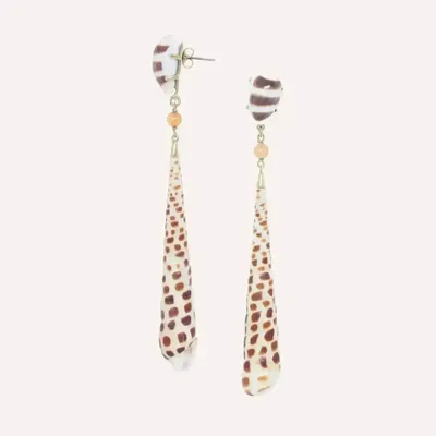 Bijoux - Boucles d'oreilles poussoir pendant TEREBRA AREOLATA - Alona - ILARIA.I