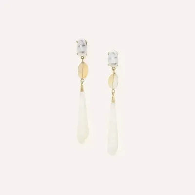 Jewelry - Post earrings with citrine & Terebra punctatostriata - Alona - ILARIA.I