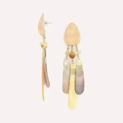 Bijoux - Boucles d'oreilles poussoir 3 pampilles en nacre - Alegria Beach - ILARIA.I