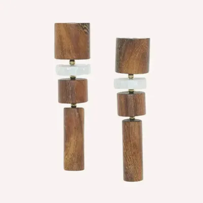 Bijoux - Boucles d'oreilles poussoir 4 éléments grand modèle - Okawa - ILARIA.I