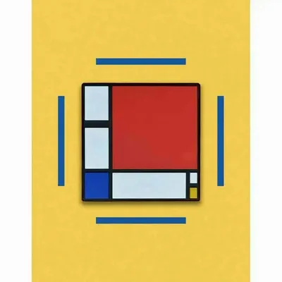 Fresques décoratives - PVC Magnet Composition with Red, Blue, and Yellow - Piet Mondrian, 1930 - ILARIA.I