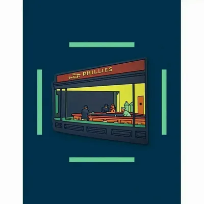 Fresques décoratives - PVC Magnet Nighthawks - Edward Hopper, 1942 - ILARIA.I