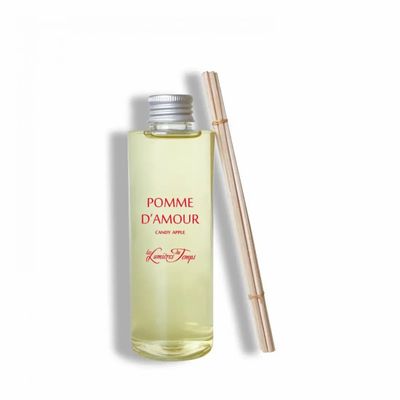 Diffuseurs de parfums - Recharge (avec rotins) pour Diffuseur de Parfum 200 ml Pomme d'Amour - LES LUMIERES DU TEMPS