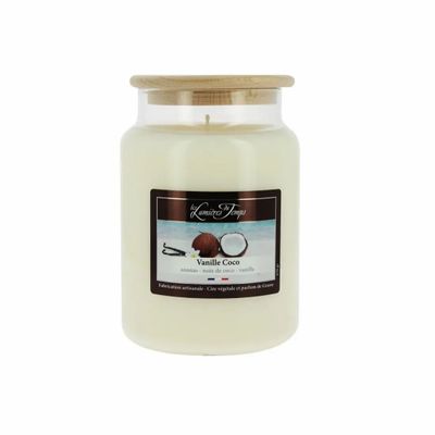 Bougies - Bougie Cire Colorée 670 g Vanille Coco - LES LUMIERES DU TEMPS