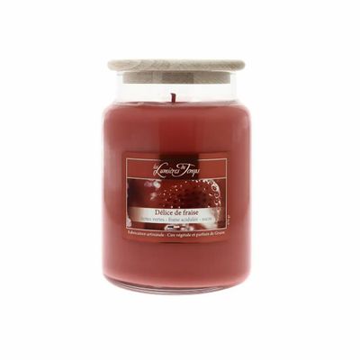 Bougies - Bougie Cire Colorée 670 g Délice de Fraise - LES LUMIERES DU TEMPS