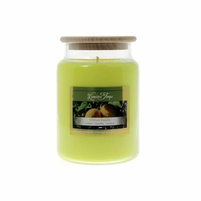 Bougies - Bougie Cire Colorée 670 g Citron Basilic - LES LUMIERES DU TEMPS