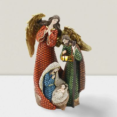 Crèches et santons - Crèche Lumineuse LED – Texture Tressée avec Lumière Blanc Chaud - LES LUMIERES DU TEMPS