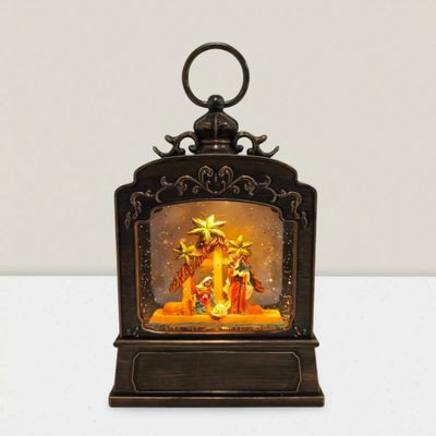 Autres décorations de Noël - Lanterne Crèche LED Ornementale avec Canopée Étoilée, Lumière Chaleureuse, Minuterie et DC - LES LUMIERES DU TEMPS