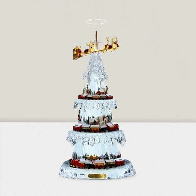 Autres décorations de Noël - Scène de Sapin de Noël Rotatif LED avec Musique – Effet Cristal, Minuterie et 8 Chansons - LES LUMIERES DU TEMPS