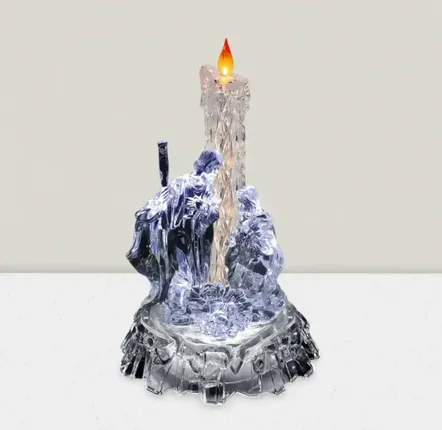 Crèches et santons - Crèche LED Style Cristal avec Lumière de Bougie - LES LUMIERES DU TEMPS