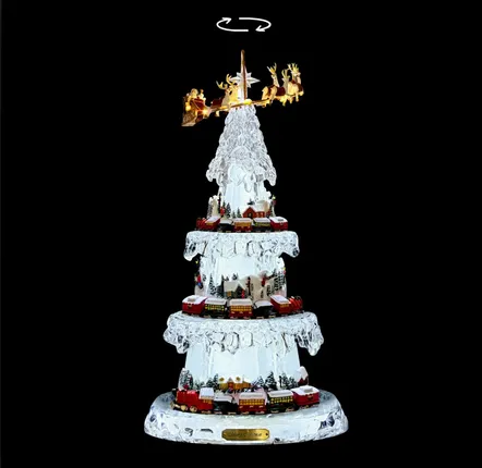 Autres décorations de Noël - Scène de Sapin de Noël Rotatif LED avec Musique – Effet Cristal, Minuterie et 8 Chansons - LES LUMIERES DU TEMPS