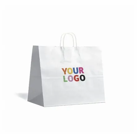 Accessoires à fixer - Sacs poignées torsadées - Blanc L HORIZONTAL (41x12x36cm) - Impression: Sans personnalisation - RÉ- ÉDITION