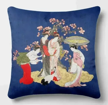 Linge - Splendeurs d'Edo 1 - Housse Coussin Velours 45cm x 45cm - ILARIA.I