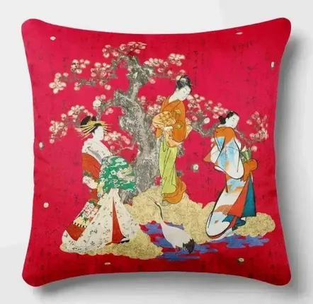 Linge - Splendeurs d'Edo 3 - Housse Coussin Velours 45cm x 45cm - ILARIA.I