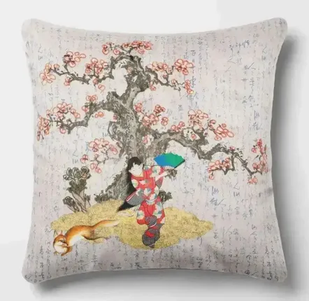 Linge - Splendeurs d'Edo 6 - Housse Coussin Velours 45cm x 45cm - ILARIA.I