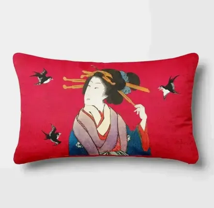 Linge - Splendeurs d'Edo 9 - Housse Coussin Velours 30cm x 50cm - ILARIA.I