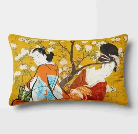 Linge - Splendeurs d'Edo 10 - Housse Coussin Velours 30cm x 50cm - ILARIA.I