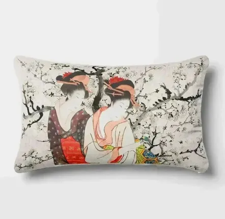 Linge - Splendeurs d'Edo 12 - Housse Coussin Velours 30cm x 50cm - ILARIA.I