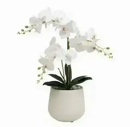 Décorations florales - Orchidée artificielle en pot blanc - ILARIA.I