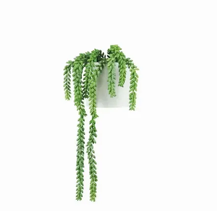 Décorations florales - Succulente retombante artificielle en pot plastique blanc - ILARIA.I