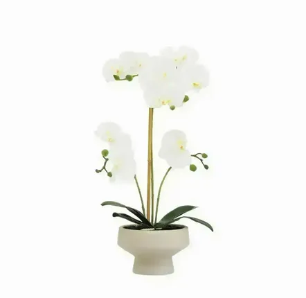 Décorations florales - Orchidée “toucher naturel” en pot céramique - ILARIA.I