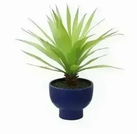 Décorations florales - Agave artificiel en pot céramique bleu - ILARIA.I