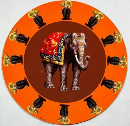 Dessous de plat - Dessous de bouteille - Elefante Sottobottiglia Rotondo - #02 - ILARIA.I
