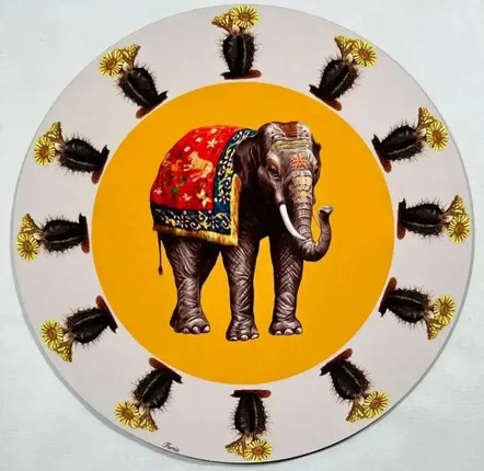Table mat - Bottle coaster - Elefante Sottobottiglia Rotondo - #05 - ILARIA.I