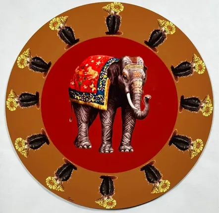 Table mat - Bottle coaster - Elefante Sottobottiglia Rotondo - #06 - ILARIA.I