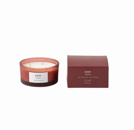 Cloisons - COZY - Nectarine Bougie parfumée, Rouge, Cire naturelle - ILARIA 2.0