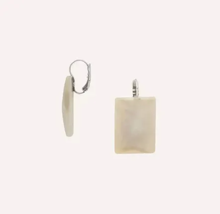 Bijoux - Boucles d'oreilles dormeuses rectangle os - Milos - ILARIA.I