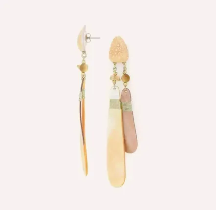 Bijoux - Boucles d'oreilles poussoir 2 pampilles en nacre - Alegria Beach - ILARIA.I