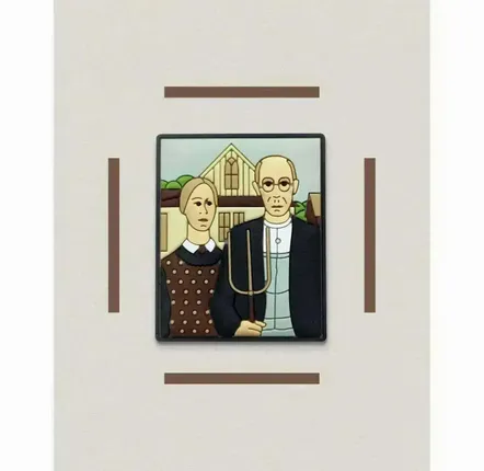Fresques décoratives - PVC Magnet American Gothic - Grant Wood, 1930 - ILARIA.I