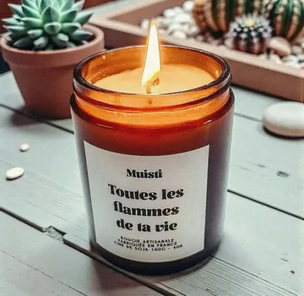 Objets de décoration - Bougie Parfumée - Toutes les flammes de ta vie - Musc blanc – 160g - ILARIA.I