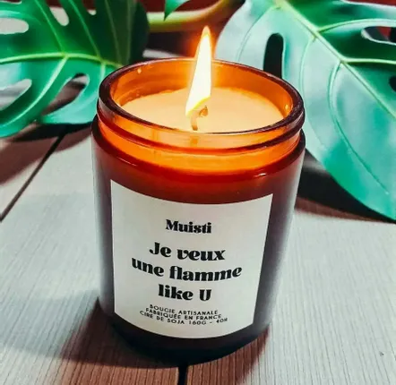 Objets de décoration - Bougie Parfumée - Je veux une flamme like U - Musc blanc – 160g - ILARIA.I