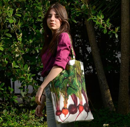 Homewear textile - Grand sac de course Betteraves - MARON BOUILLIE