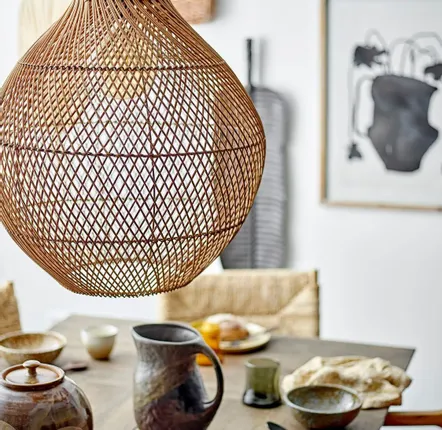 Ceiling lights - Canela Suspension Lamp, Nature, Rattan - HOLIDERMIE